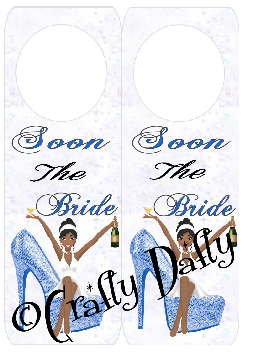 Soon The Bride Blue Shoe Door Hanger 2 Instant Download