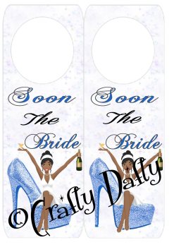 Soon The Bride Blue Shoe 2 Door Hanger Instant Download