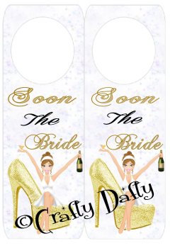 Soon The Bride Gold Shoe Door Hanger Instant Download