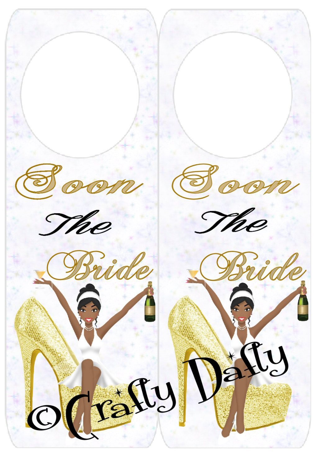 Soon The Bride Gold Shoe Door Hanger 2 Instant Download