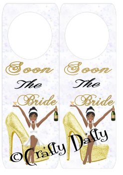 Soon The Bride Gold Shoe 2 Door Hanger Instant Download