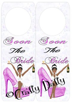 Soon The Bride Pink Shoe 2 Door Hanger Instant Download