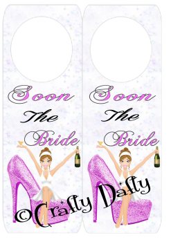 Soon The Bride Pink Shoe Door Hanger Instant Download