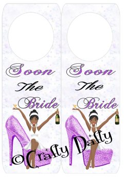 Soon The Bride Purple Shoe 2 Door Hanger Instant Download