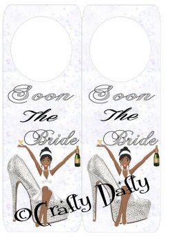 Soon The Bride Silver Shoe 2 Door Hanger Instant Download