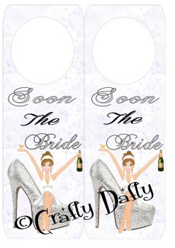 Soon The Bride Silver Shoe Door Hanger Instant Download