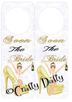 Soon The Bride Gold Shoe Door Hanger