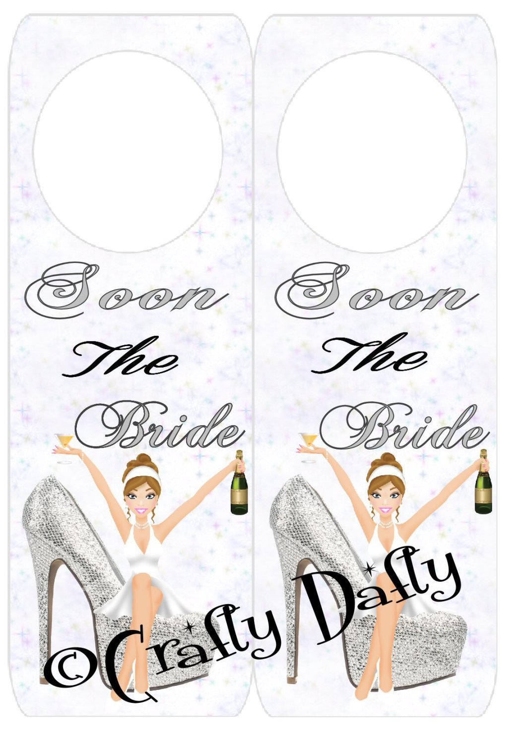 Soon The Bride Silver Shoe Door Hanger