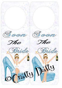 Soon The Bride Light Blue Shoe Door Hanger Instant Download