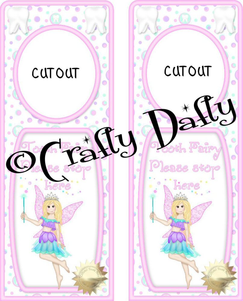 Door Hanger Tooth Fairy Blonde 2 Instant Download