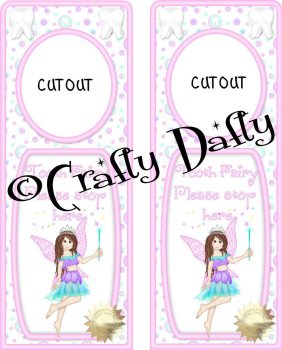 Door Hanger Tooth Fairy Brunette 2 Instant Download