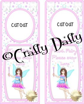 Door Hanger Tooth Fairy Brunette Instant Download