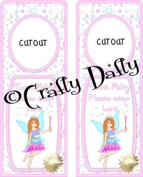 Door Hanger Tooth Fairy Redhead 2 Instant Download
