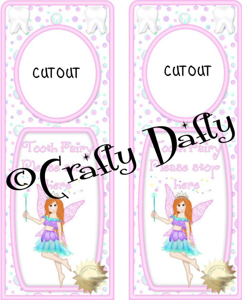 Door Hanger Tooth Fairy Redhead Instant Download