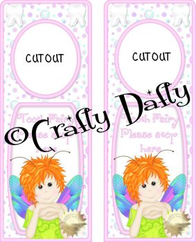 Door Hanger Tooth Fairy Redhead 3 Instant Download