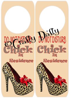 Door Sign Chick In Residence Instant Download