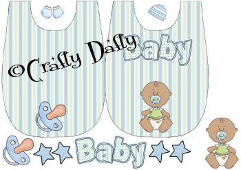 Baby Boy Bib Card Instant Download