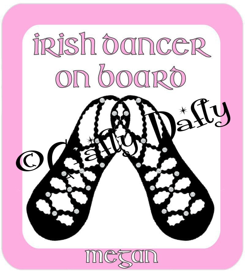 Car Sign Irish Dancer On Board