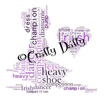 Irish Dancer Shades Of Purple A4 Landscape Word Art Instant Download