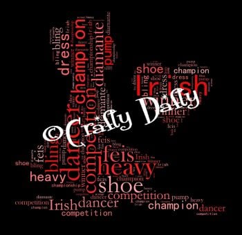 Irish Dancer Shades Of Red A4 Portrait Word Art Instant Download