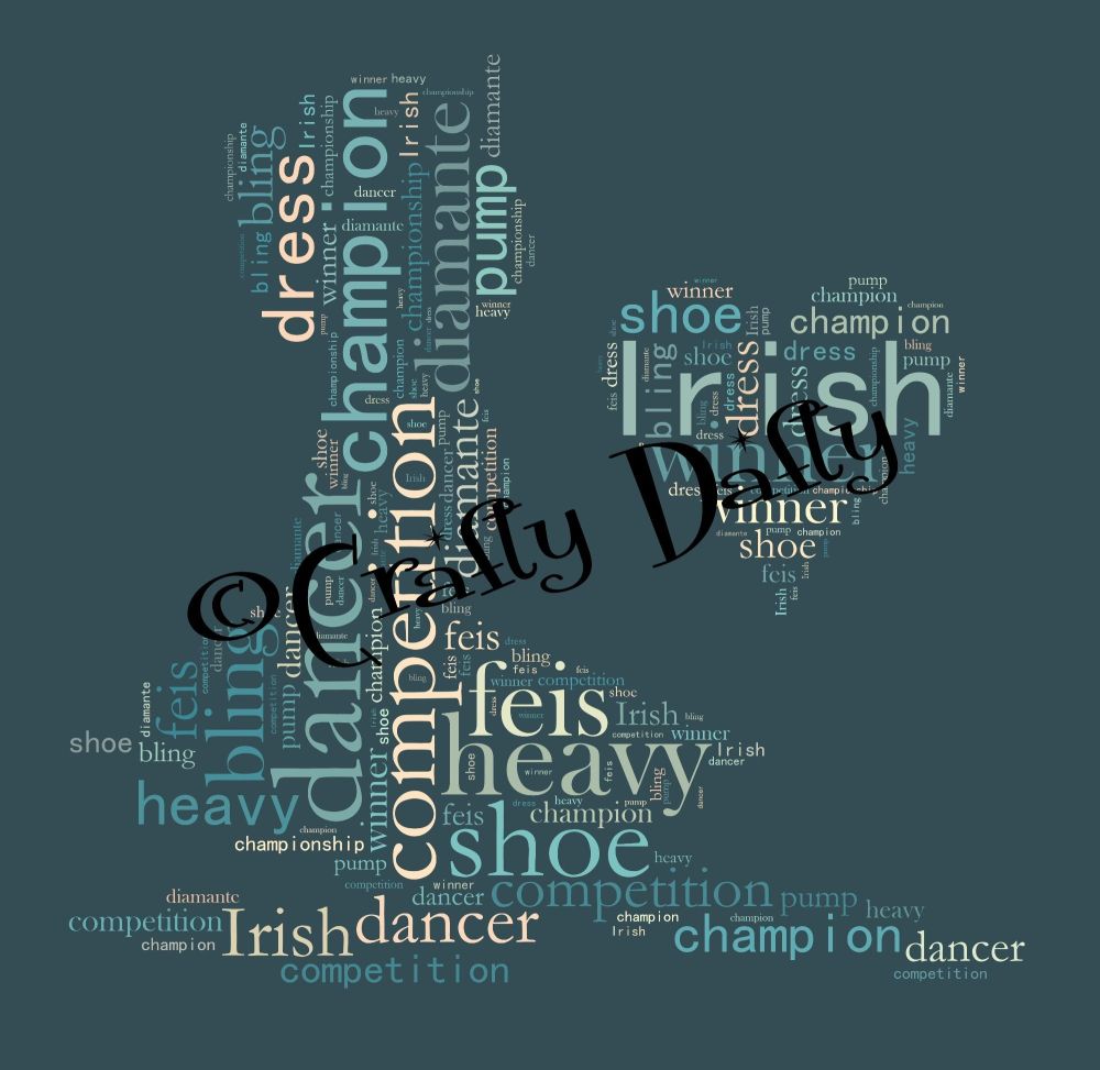 Irish Dancer Sophie Thorne A4 Landscape Word Art Instant Download