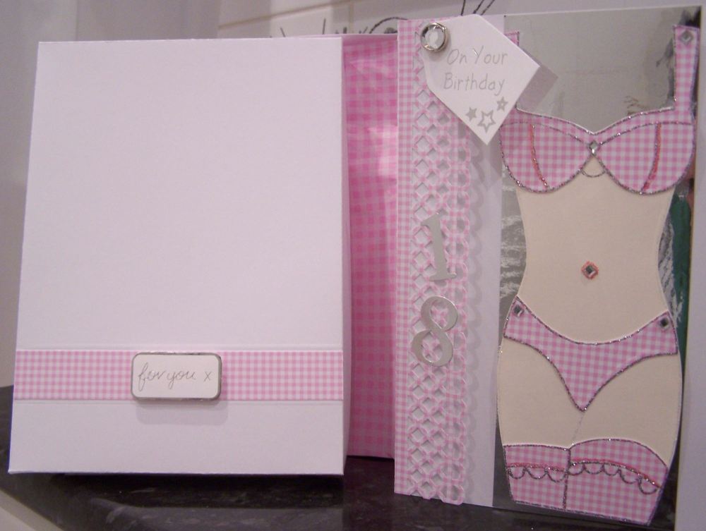 Boudoir Pink Gingham Bra & Pants 18th CD183
