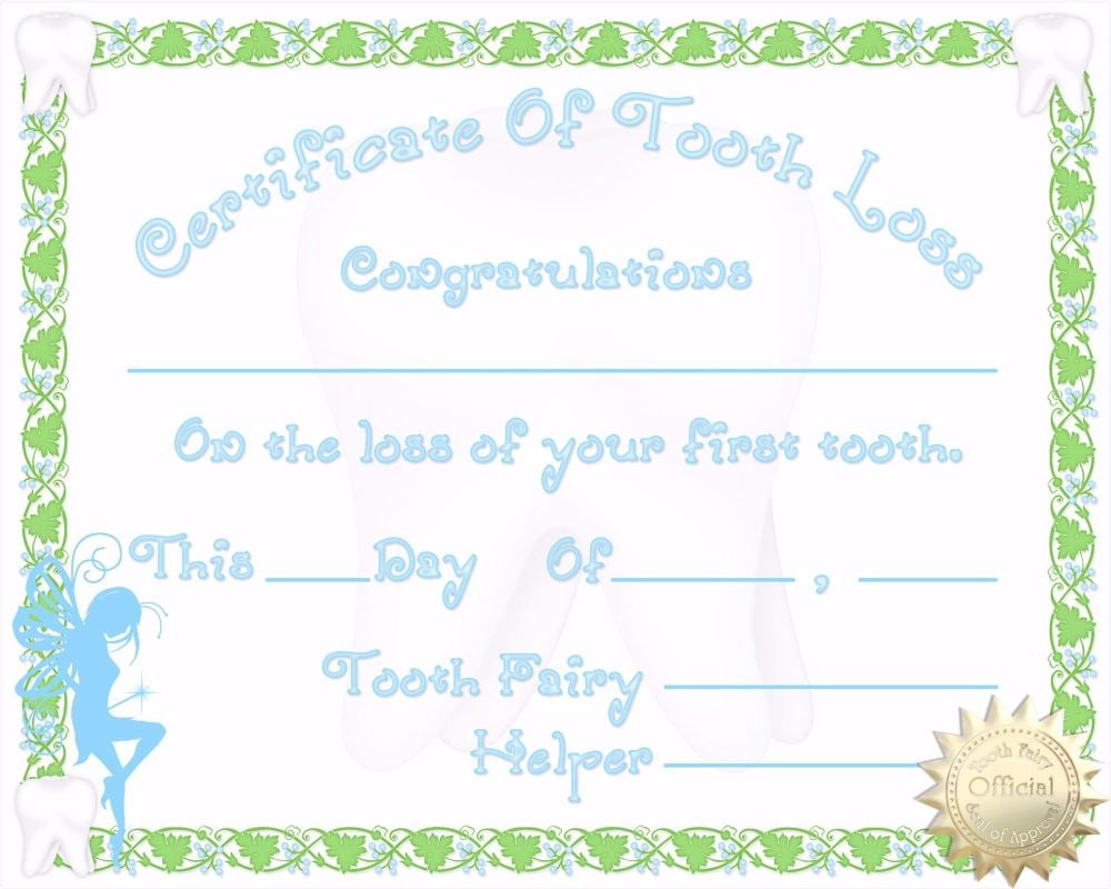 Certificate Of Tooth Loss Boy 