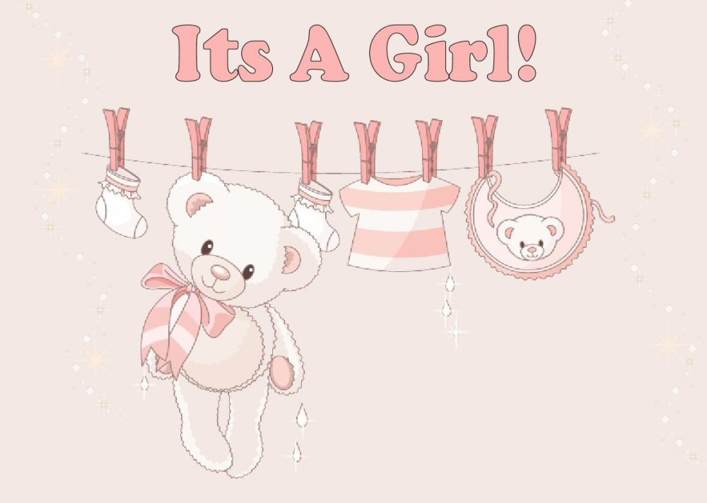 Its A Girl Washing Line CD272