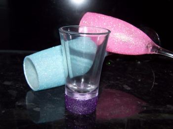 Glitter Shot Glass Purple