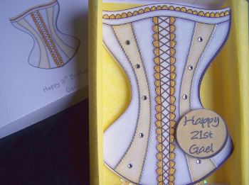 Corset Card Yellow & Cream CD439