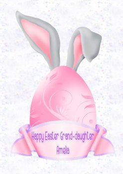 Happy Easter A5 Pink Bunny Ear CD498