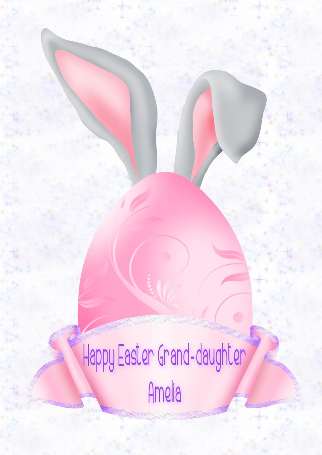 Happy Easter Pink Bunny Ear CD498