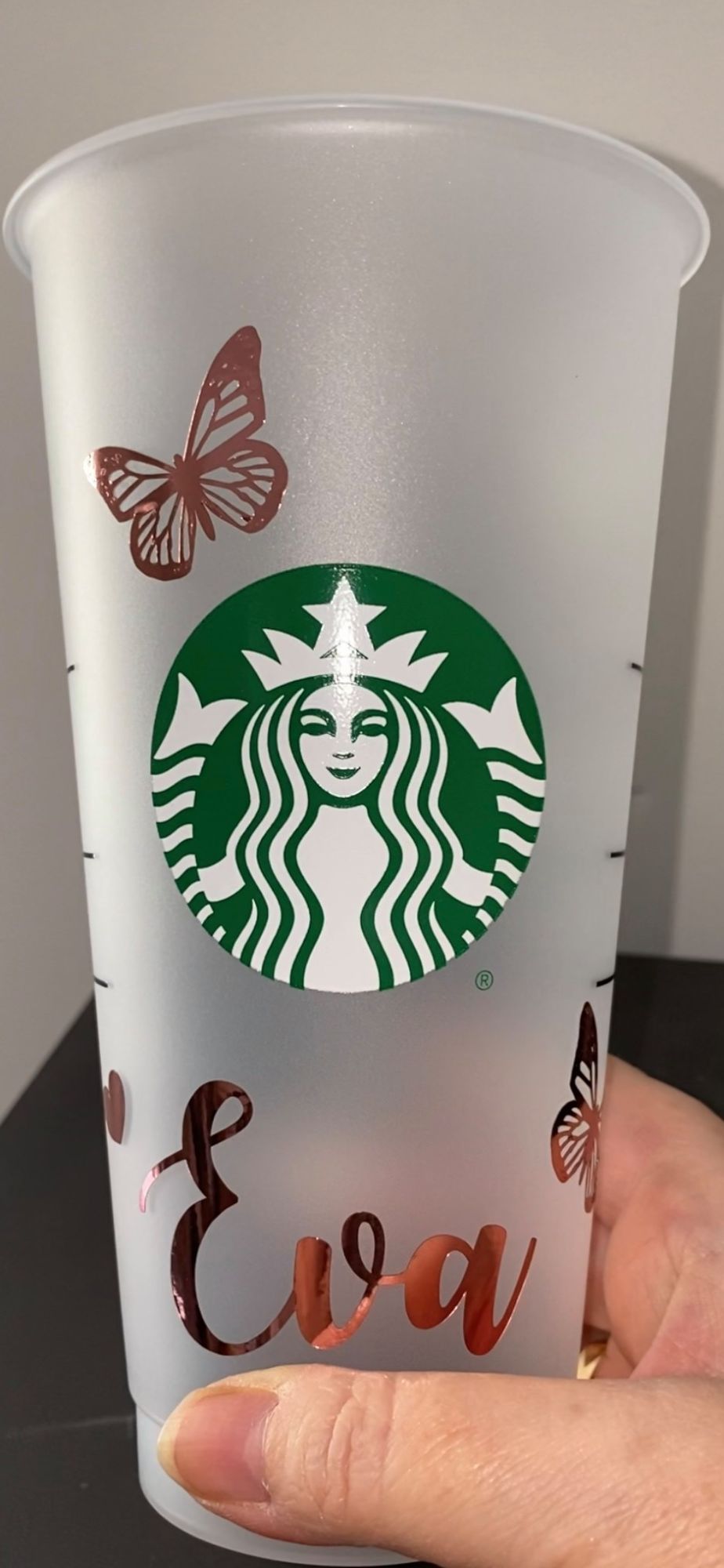 Starbucks Cup- Personalised Metallic Gold Butterfly Cup, UK