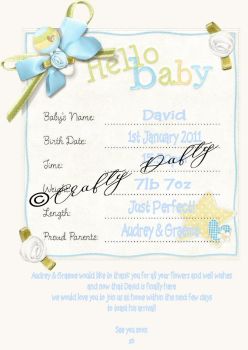 Birth Announcement Baby Boy CD390