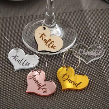 Wine Glass Charm - clear with personalisation