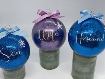 Christmas Bauble Glitter Personalised