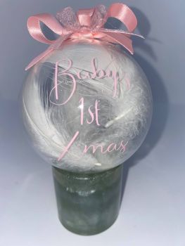 Christmas Bauble Feather Personalised