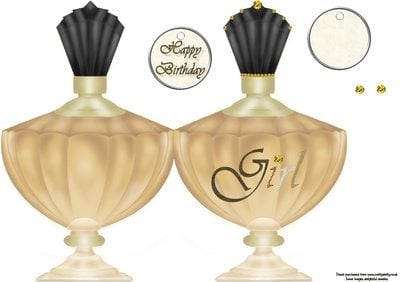 Perfume Bottle Gold Instant Download