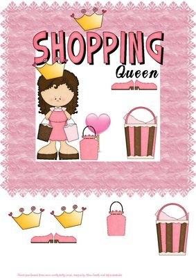 Shopping Queen Brunette Instant Download