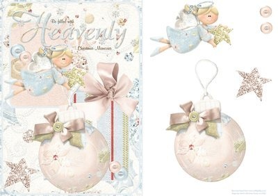 Heavenly Christmas Bauble Pink Instant Download