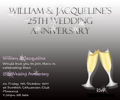 25th Wedding Anniversary Invitation