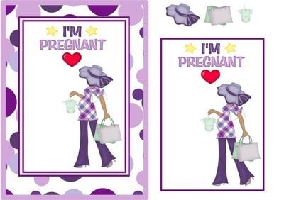 Expectant Mum Purple Ethnic Lady 4 CD385 Instant Download