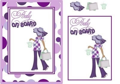 Expectant Mum Purple Ethnic Lady 3 CD387 Instant Download