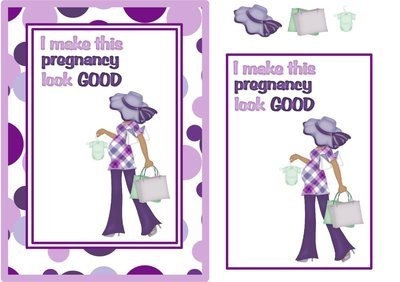 Expectant Mum Purple Ethnic Lady CD413 Instant Download