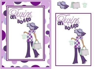 Expectant Mum Purple Ethnic Lady 2 CD415 Instant Download