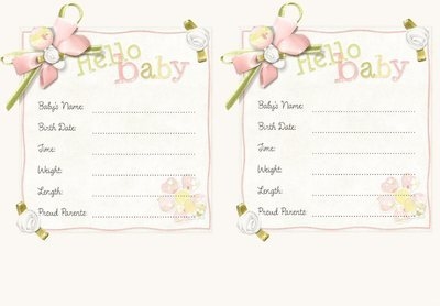 Birth Announcement Baby Girl Instant Download CD417