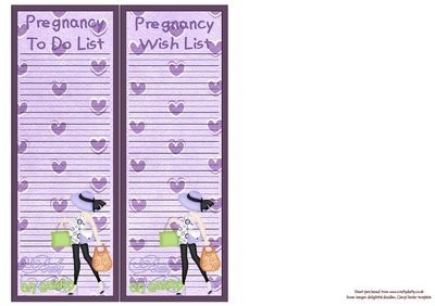 Pregnancy To Do List/Wish List Baby Instant Download