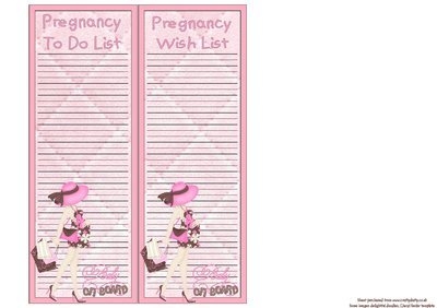 Pregnancy To Do List/Wish List Baby 2 Instant Download