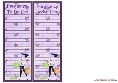 Pregnancy To Do List/Wish List Twins Instant Download