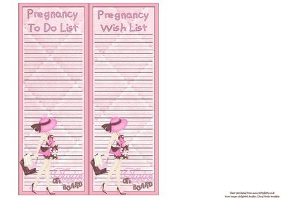 Pregnancy To Do List/Wish List Twins 2 Instant Download